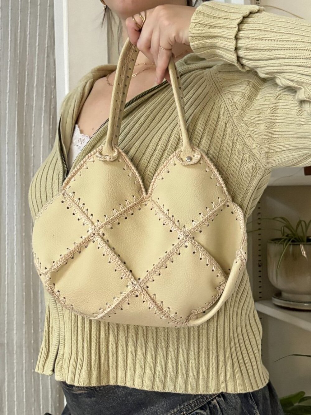 Vintage Patchwork Yellow/Green Purse